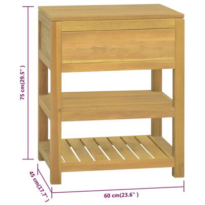 vidaXL Baderomsskap 60x45x75 cm heltre teak