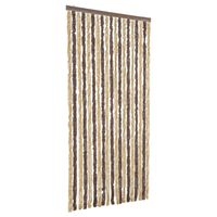 vidaXL Fluegardin mørkebrun og beige 56x185 cm chenille