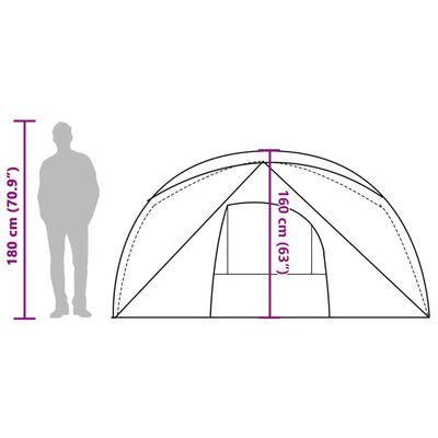 vidaXL Campingtelt 6 personer blå vanntett