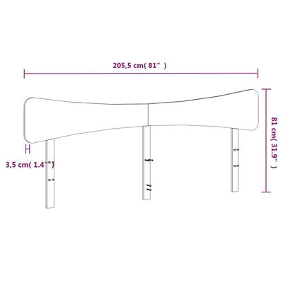 vidaXL Hodegavl hvit 200 cm heltre furu