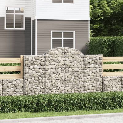 vidaXL Gabionkurver buede 15 stk 200x30x120/140 cm galvanisert jern