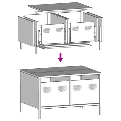 vidaXL TV-benk antrasitt 68x50x43,5 cm kaldvalset stål