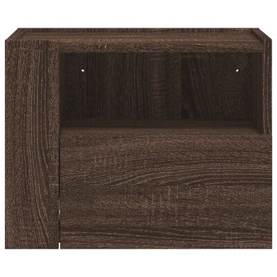 vidaXL Veggmonterte nattbord 2 stk brun eik 45x30x35 cm