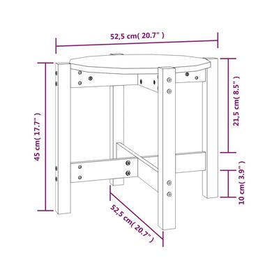 vidaXL Salongbord hvit Ø 52,5x45 cm heltre furu