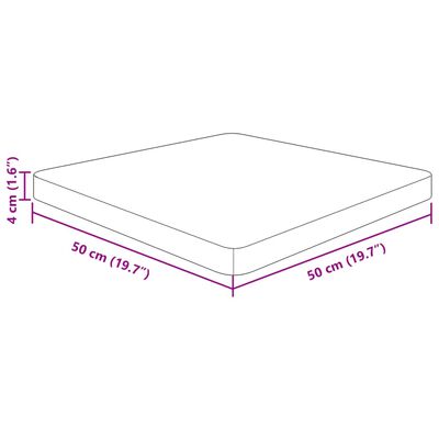 vidaXL Firkantet bordplate mørkebrun 50x50x4 cm behandlet heltre eik