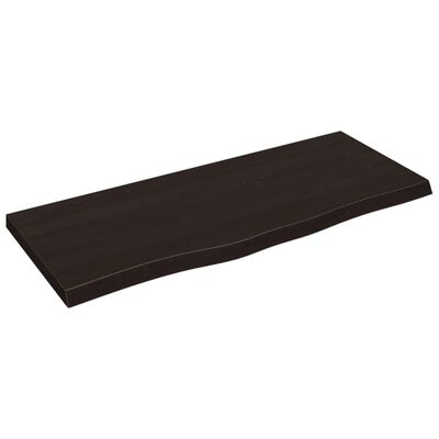 vidaXL Benkeplate til bad mørkebrun 100x40x(2-4) cm behandlet heltre