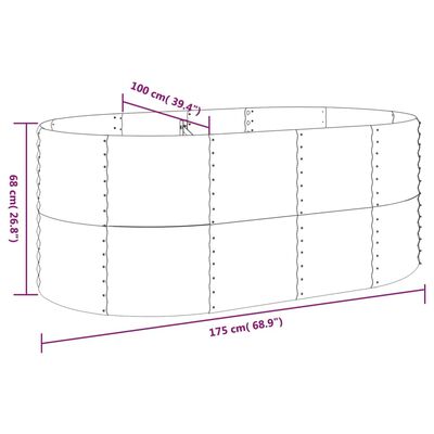 vidaXL Høybed pulverlakkert stål 175x100x68 cm antrasitt