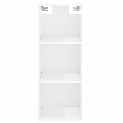 vidaXL Highboard høyglans hvit 34,5x34x180 cm konstruert tre