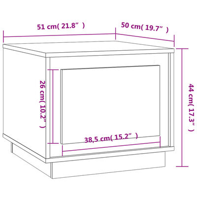 vidaXL Salongbord svart 51x50x44 cm konstruert tre