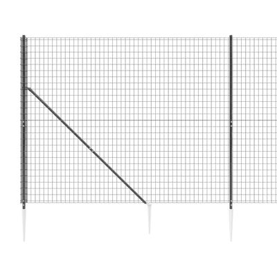 vidaXL Nettinggjerde med stolpespyd 1,6x25 m antrasitt