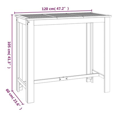 vidaXL Hagebarsett 7 deler heltre akasie