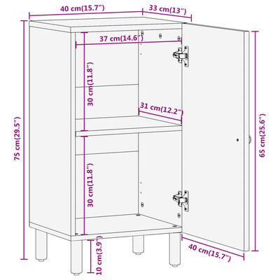 vidaXL Sideskap 40x33x75 cm heltre mango