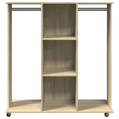 vidaXL Garderobe med hjul sonoma eik 102x38x110 cm konstruert tre