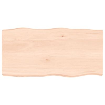 vidaXL Bordplate 100x50x(2-6) cm ubehandlet heltre eik naturlig kant