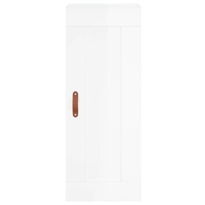 vidaXL Highboard høyglans hvit 34,5x34x180 cm konstruert tre