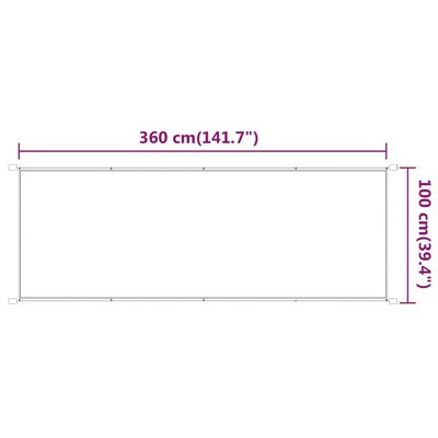 vidaXL Vertikal markise antrasitt 100x360 cm oxfordstoff