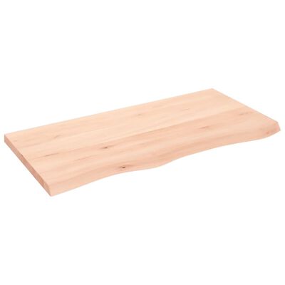 vidaXL Benkeplate til bad 100x50x4 cm ubehandlet heltre