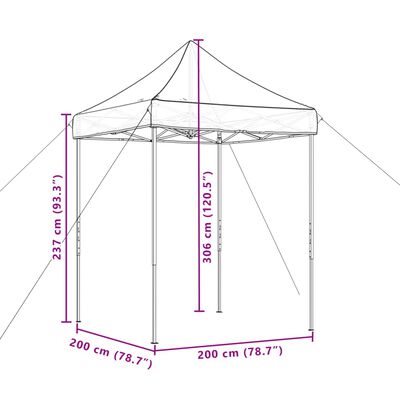 vidaXL Sammenleggbart partytelt pop-up svart 200x200x306 cm