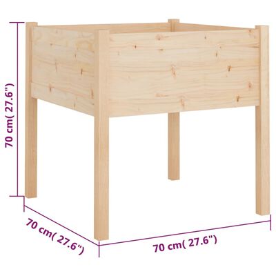 vidaXL Plantekasser 2 stk 70x70x70 cm heltre furu