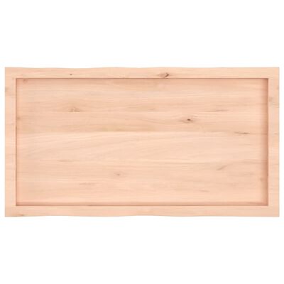 vidaXL Bordplate 100x50x(2-6) cm ubehandlet heltre eik naturlig kant