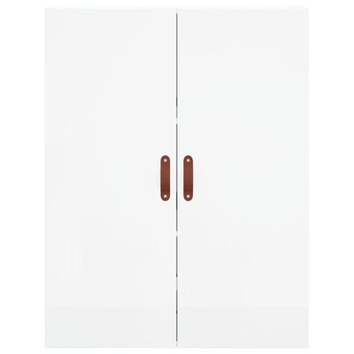 vidaXL Highboard høyglans hvit 69,5x34x180 cm konstruert tre