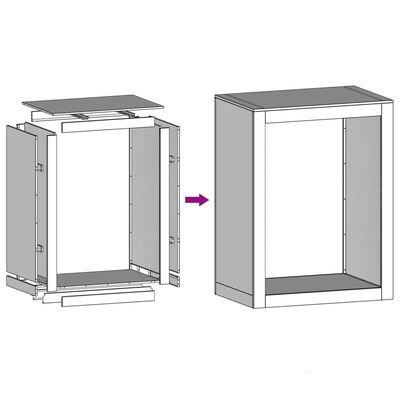 vidaXL Vedstativ antrasitt 60x40x100 cm stål