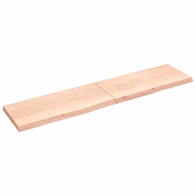 vidaXL Benkeplate til bad 220x50x(2-6) cm ubehandlet heltre