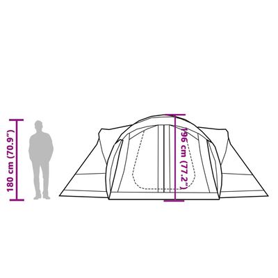 vidaXL Tipi-telt for camping 8 personer grønn vanntett