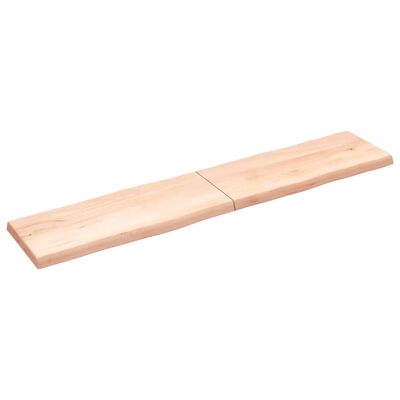 vidaXL Bordplate 200x40x(2-6) cm ubehandlet heltre eik naturlig kant