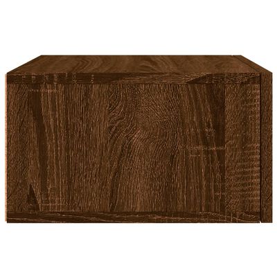 vidaXL Veggmonterte nattbord 2 stk brun eik 35x35x20 cm