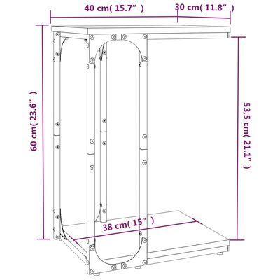 vidaXL Sidebord sonoma eik 40x30x60 cm konstruert tre