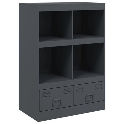 vidaXL Highboard antrasitt 67x39x95 cm stål