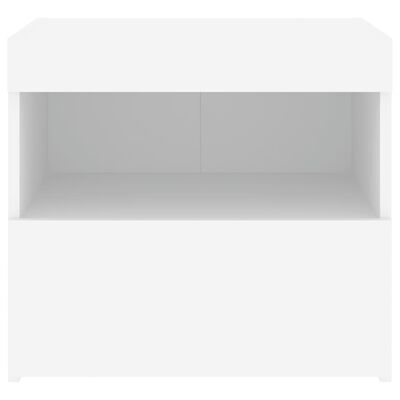 vidaXL Nattbord med LED 2 stk hvit 50x40x45 cm