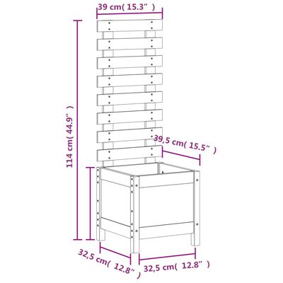 vidaXL Hageplantekasse med stativ 39x39,5x114 cm heltre douglasgran