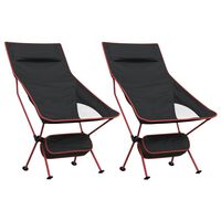 vidaXL Sammenleggbare campingstoler 2 stk svart oxfordstoff aluminium