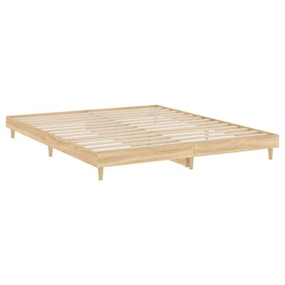 vidaXL Sengeramme uten madrass sonoma eik 150x200 cm konstruert tre