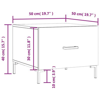 vidaXL Salongbord 2 stk grå sonoma 50x50x40 cm konstruert tre