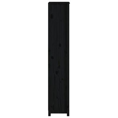 vidaXL Bokhylle svart 50x35x183 cm heltre furu