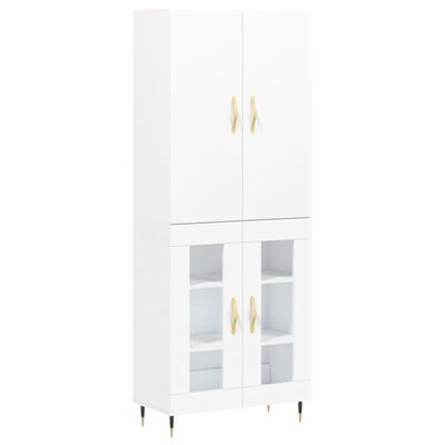 vidaXL Highboard hvit 69,5x34x180 cm konstruert tre