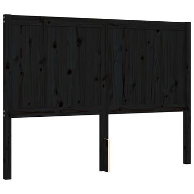 vidaXL Sengeramme med hodegavl svart 140x190 cm heltre