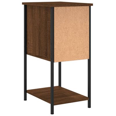 vidaXL Nattbord 2 stk brun eik 32x42x70 cm konstruert tre