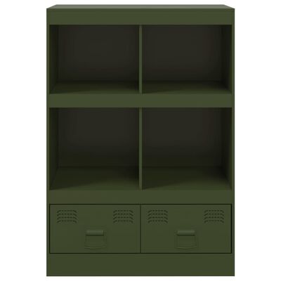 vidaXL Highboard olivengrønn 67x39x95 cm stål