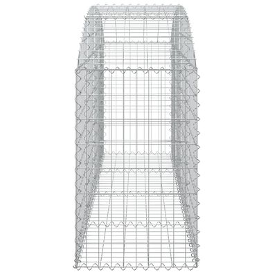 vidaXL Gabionkurv buet 200x50x80/100 cm galvanisert jern