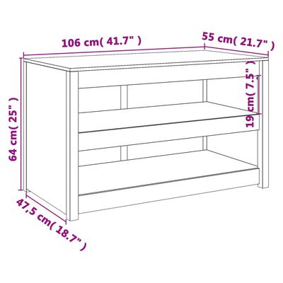 vidaXL Utekjøkkenskap svart 106x55x64 cm heltre furu