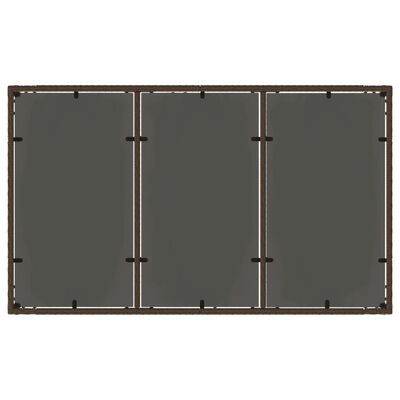 vidaXL Hagebord med glassplate brun 150x90x75 cm polyrotting