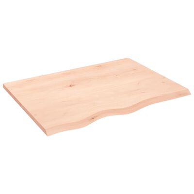 vidaXL Benkeplate til bad 80x60x2 cm ubehandlet heltre