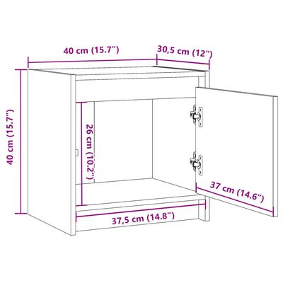 vidaXL Nattbord honningbrun 40x30,5x40 cm heltre furu