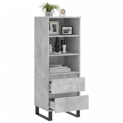 vidaXL Highboard betonggrå 40x36x110 cm konstruert tre