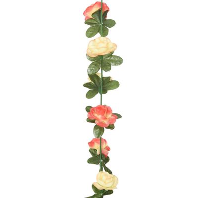 vidaXL Blomsterkranser for jul 6 stk rose og champagne 240 cm