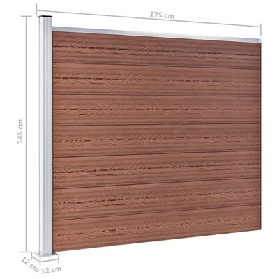 vidaXL Gjerdepanelsett WPC 699x146 cm brun